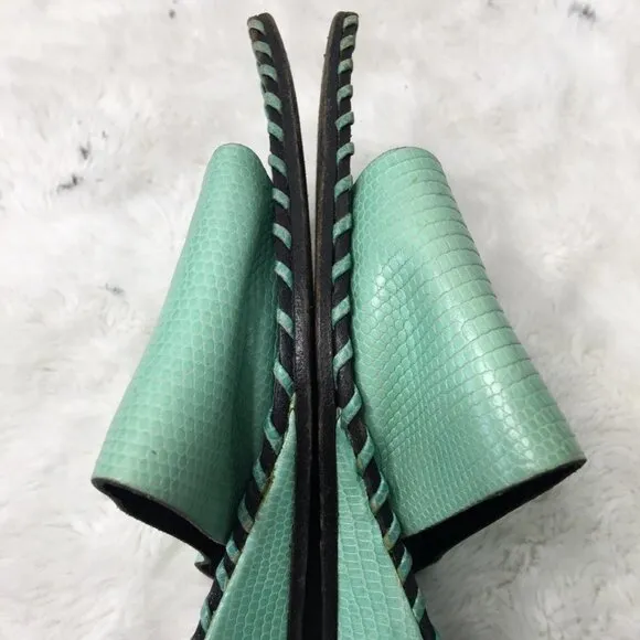 Bruno Magli Women's Green Leather Slip On Sandals Size 10