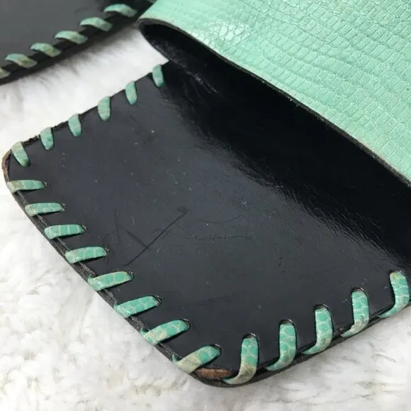 Bruno Magli Women's Green Leather Slip On Sandals Size 10