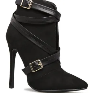 Buckle Pointed Toe Fashion Ankle Boots