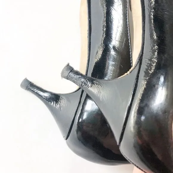Butter Shoes Patent Leather Peep Toe Pumps 8.5