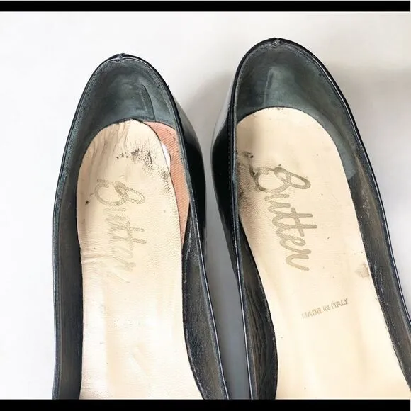 Butter Shoes Patent Leather Peep Toe Pumps 8.5