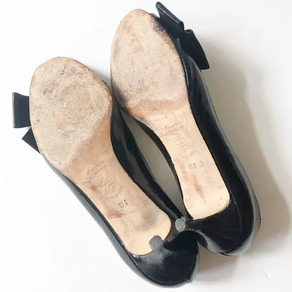 Butter Shoes Patent Leather Peep Toe Pumps 8.5