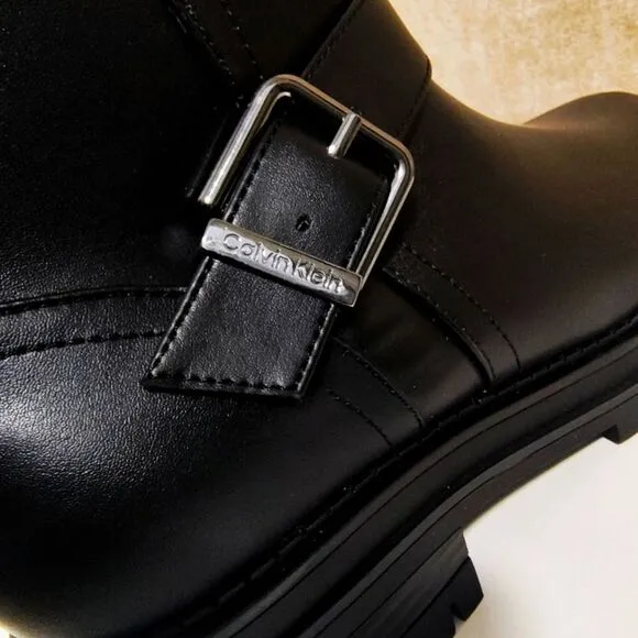Calvin Klein Women's Galivan Almond Toe Black Booties Boots 8.5M