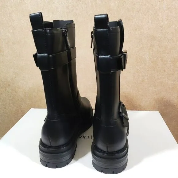 Calvin Klein Women's Galivan Almond Toe Black Booties Boots 8.5M