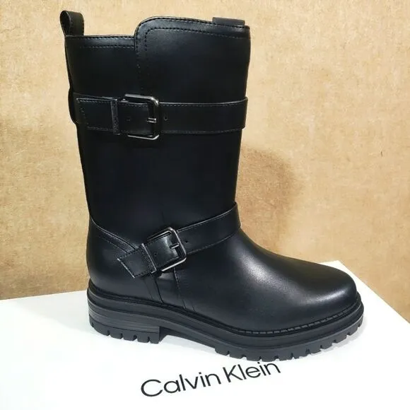 Calvin Klein Women's Galivan Almond Toe Black Booties Boots 8.5M