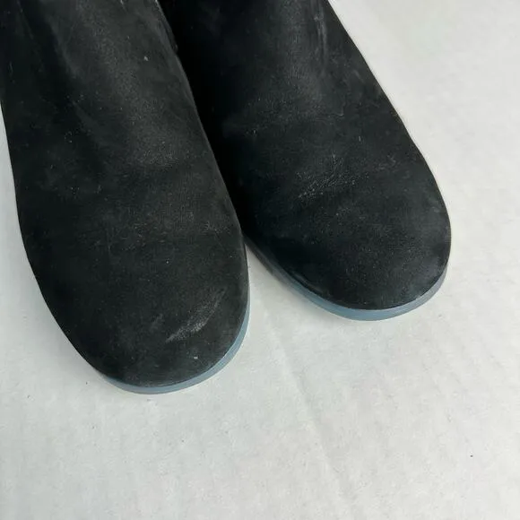 Camper Boots Heel Ankle Booties Leather Suede Block Zip Neutral Black Blue 37 7