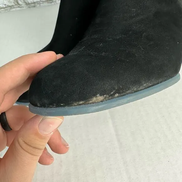 Camper Boots Heel Ankle Booties Leather Suede Block Zip Neutral Black Blue 37 7
