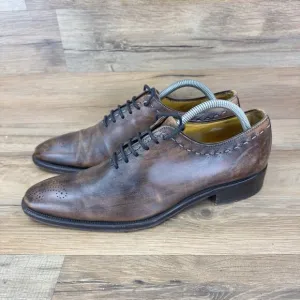 CANALI Men’s Size 8 U.S. 40 Brown Leather Dress Shoes Oxford Made in Italy
