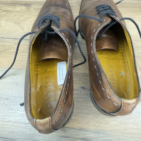 CANALI Men’s Size 8 U.S. 40 Brown Leather Dress Shoes Oxford Made in Italy
