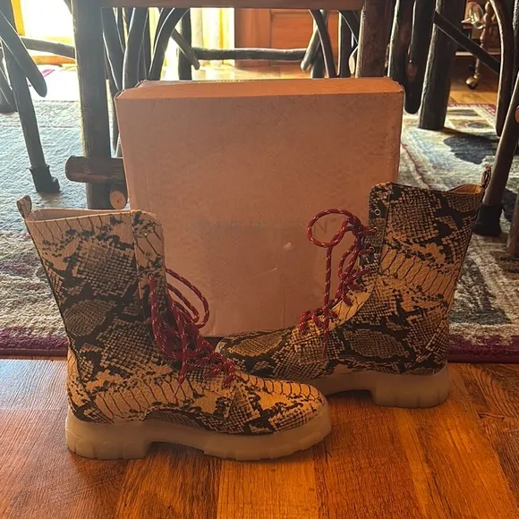 Cape Robbin Brown and Red Lace Up Boots