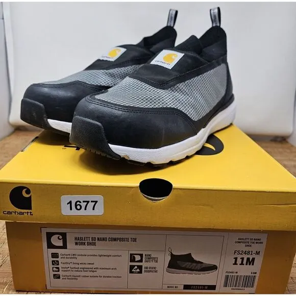 CARHARTT HASLETT SD NANO COMPOSITE TOE‎ WORK SHOES Men's 11M BLACK / GREY Shop