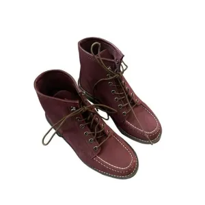 Carhartt Womens Burgundy Classic Lace Up Wedge Ankle Combat Boots Size 6