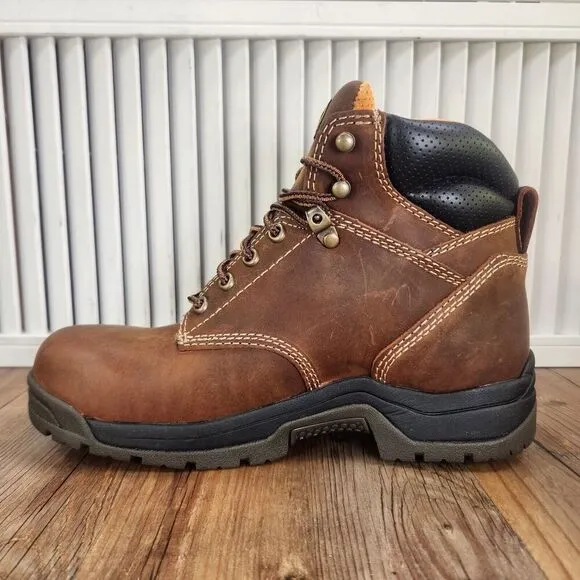 Carolina CA5020 Bruno 6&quot; Waterproof Soft Broad Toe Work Boots Men Sz 8.5 D Brown