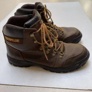 Caterpillar Brown Leather Work Outdoor Boots Mens 10.5 ASTM EH Cat Hi Top Ankle