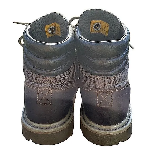 Caterpillar Dark Green Mesh &amp; Brown Leather Lace up Workboots  — SZ 12 EUC‎