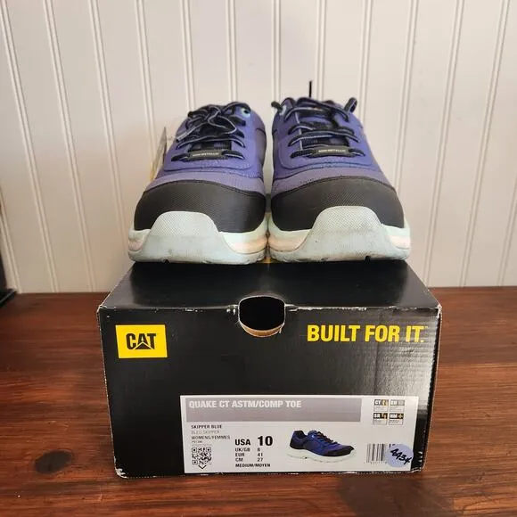 Caterpillar Women's Size 10 Quake Blue Work &amp; Safety Shoes Pre owned Good‎