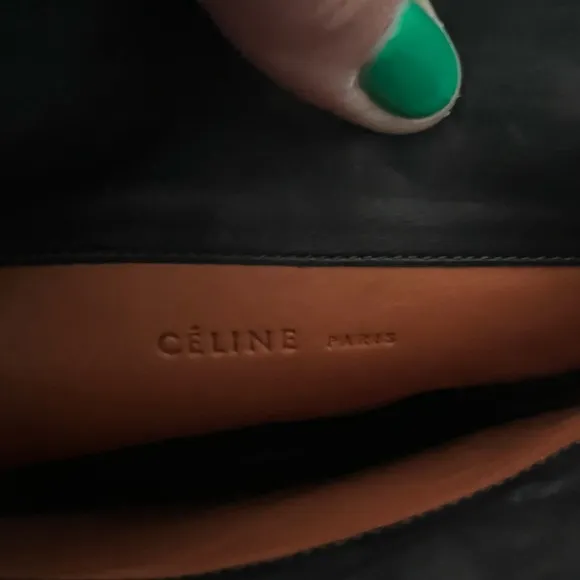 Celine Black Leather Calf-High Boots