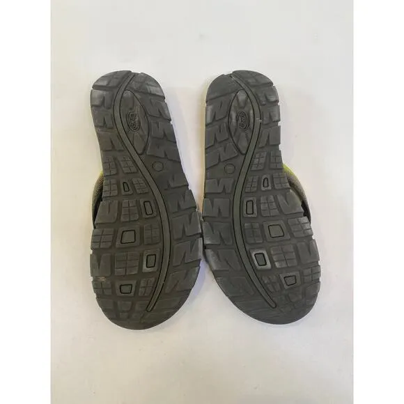 Chaco Men’s Flip Flop Thong Sandals Green/Gray Straps Casual Shoes EUC Sz 12