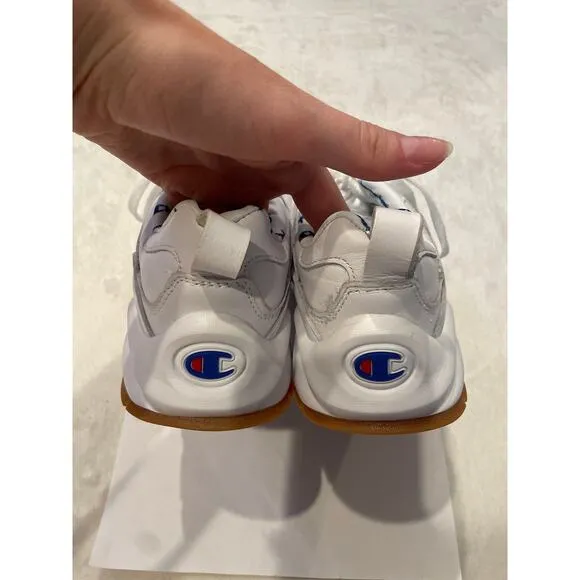 CHAMPION 93 Eighteen Bic C Leather Sneakers Low Top Lace Up Shoes 3.5Y Youth