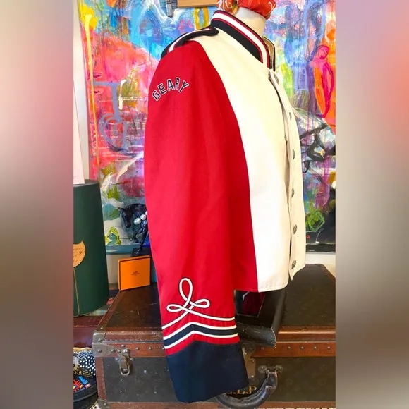 Charming Vintage BAND UNIFORM Varsity Jacket Coat Red Black Fashion Statement 🖤
