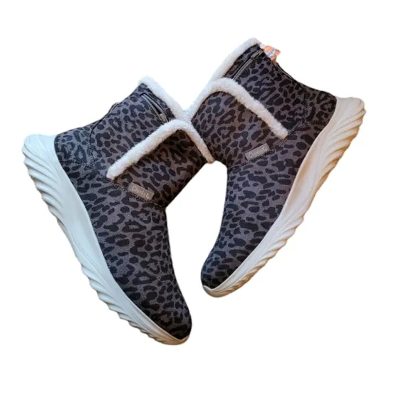 Cheeks Fit Body Grey Cheetah Fashion Boots By Tony Little Size 9