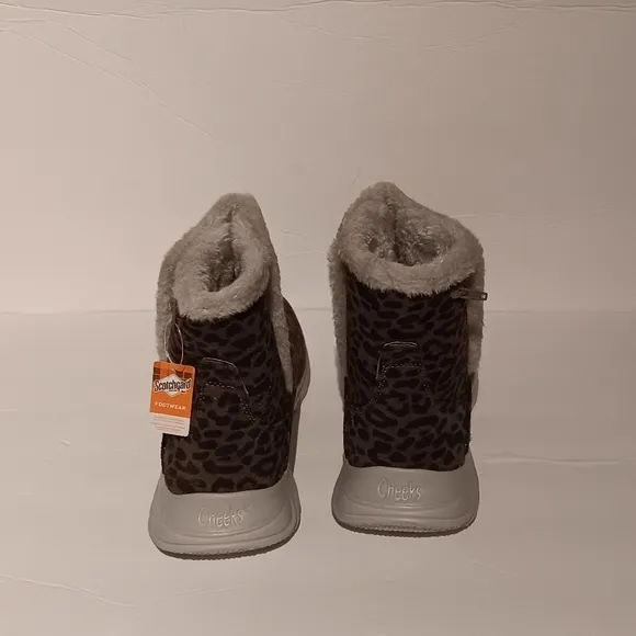 Cheeks Fit Body Grey Cheetah Fashion Boots By Tony Little Size 9