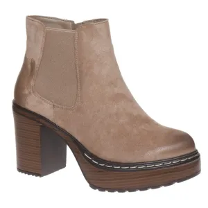Chelsea Taupe Faux Suede Comfort Platform Boots size 10