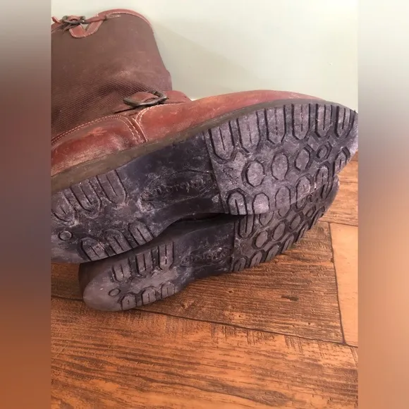 Chippewa Snake Boots Women 9 Brown Leather Canvas Field Hunting Outdoor L23913