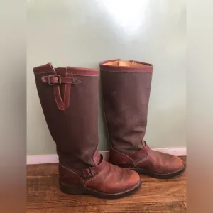Chippewa Snake Boots Women 9 Brown Leather Canvas Field Hunting Outdoor L23913