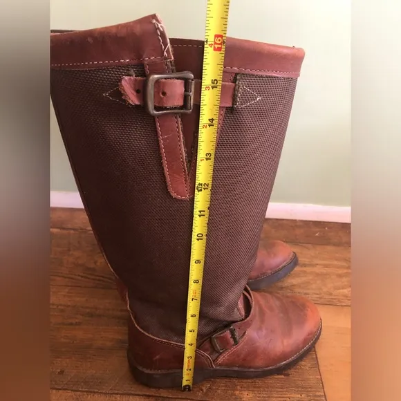 Chippewa Snake Boots Women 9 Brown Leather Canvas Field Hunting Outdoor L23913