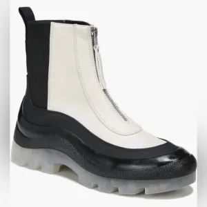 Circus NY - Sam Edelman Black Modern Ivory Zip Up Boot
