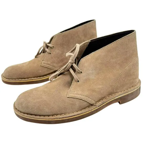 CLARKS Boots Men's 8.5 Bushacre 2 Chukka Boot Tan Sand Suede Leather #82285