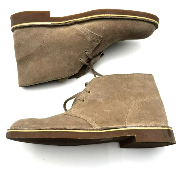 CLARKS Boots Men's 8.5 Bushacre 2 Chukka Boot Tan Sand Suede Leather #82285
