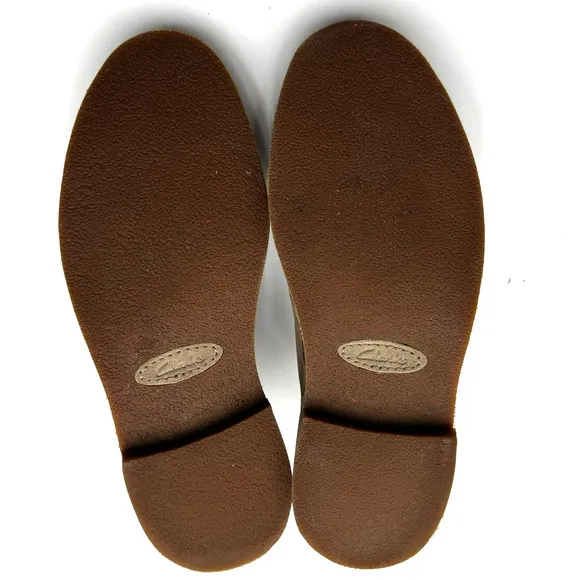 CLARKS Boots Men's 8.5 Bushacre 2 Chukka Boot Tan Sand Suede Leather #82285