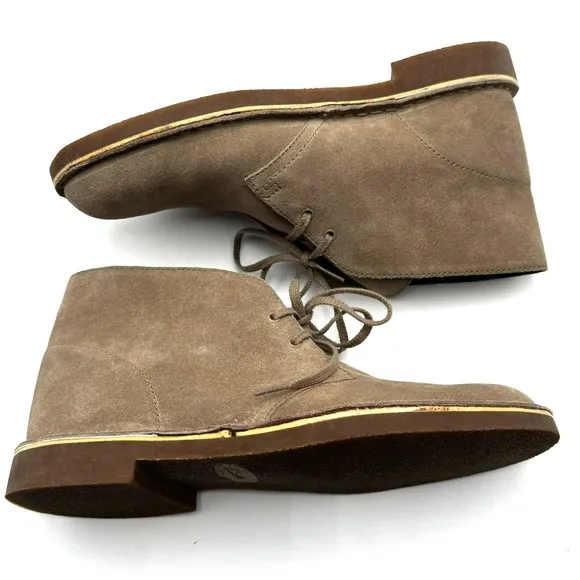 CLARKS Boots Men's 8.5 Bushacre 2 Chukka Boot Tan Sand Suede Leather #82285