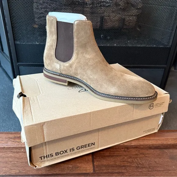 Clarks Taupe Suede Jaxen Chelsea Boots