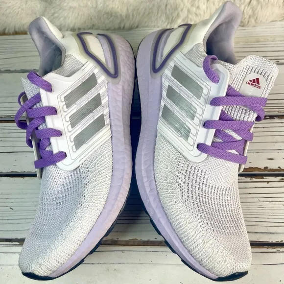 CLEAN Size 7.5 - adidas UltraBoost 20 White Purple Tint Women's Shoes New Laces
