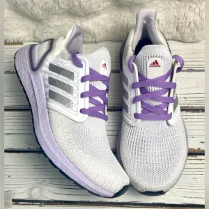 CLEAN Size 7.5 - adidas UltraBoost 20 White Purple Tint Women's Shoes New Laces