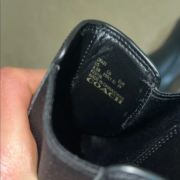 Coach Black Leather Ankle Boots sz 8.5