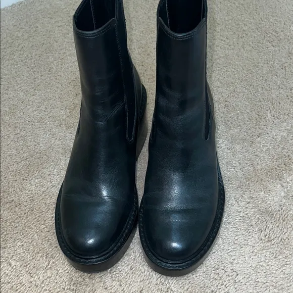 Coach Black Leather Ankle Boots sz 8.5