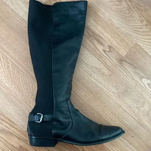 Coach Black Leather Knee-High Boots Sz 10