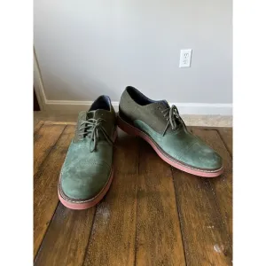 Cole Haan Air Harrison Green Nubuck Leather &amp; Wool Oxfords Size 9 Dress Shoes