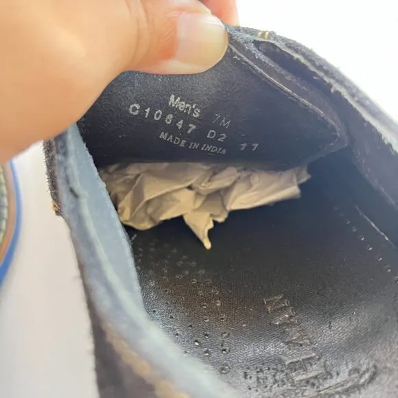 Cole Haan‎ Black Suede Wingtip Oxford Men’s Size 7M Shoes Lace Up Work Career