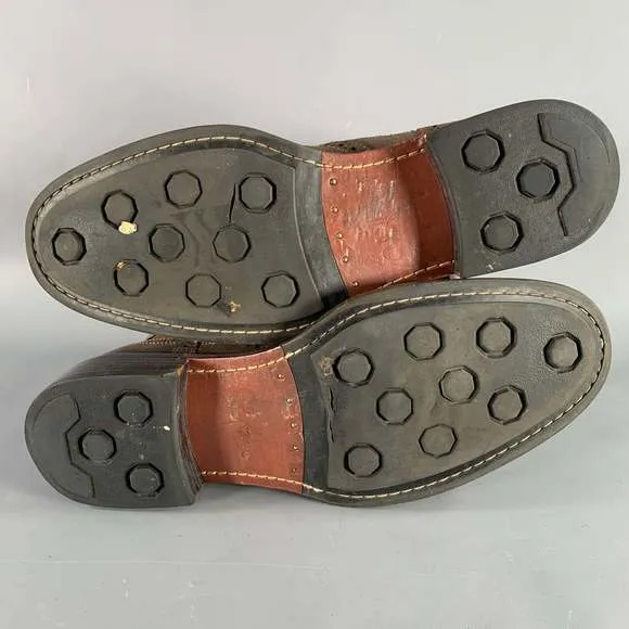 COLE HAAN Brown Perforated Suede Chelsea Boots