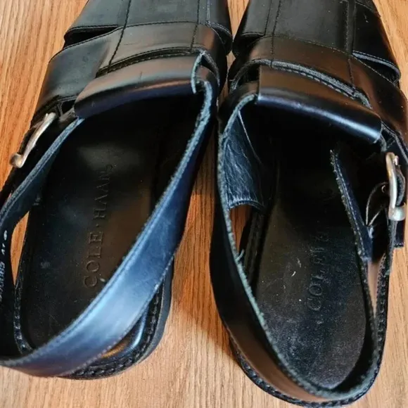 Cole Haan Leather Men's Fisherman Grandpacore Casual Black Sandals Shoes Size 10