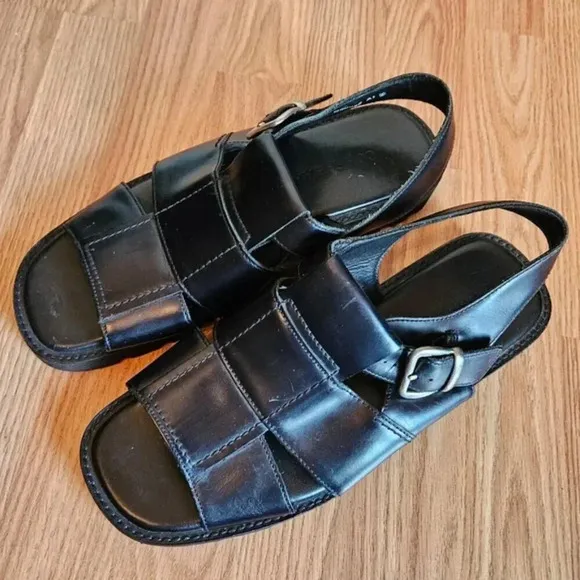 Cole Haan Leather Men's Fisherman Grandpacore Casual Black Sandals Shoes Size 10