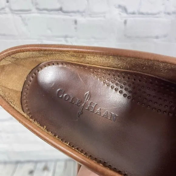 Cole Haan Loafer Shoes Men Size 9D Brown Leather Slip On Tassel Preppy Office