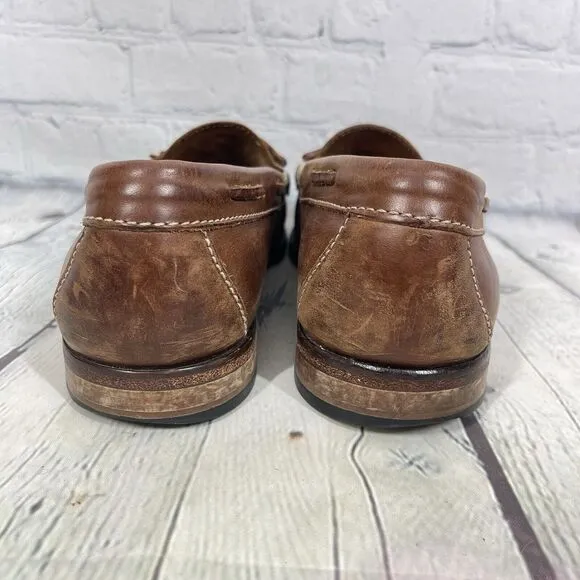Cole Haan Loafer Shoes Men Size 9D Brown Leather Slip On Tassel Preppy Office