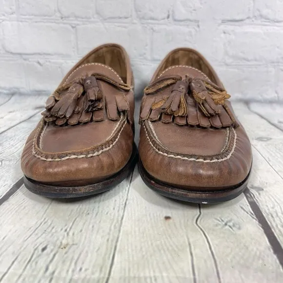 Cole Haan Loafer Shoes Men Size 9D Brown Leather Slip On Tassel Preppy Office