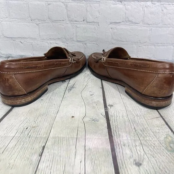 Cole Haan Loafer Shoes Men Size 9D Brown Leather Slip On Tassel Preppy Office